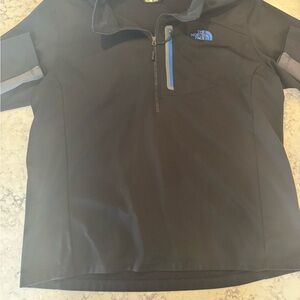 The North Face Black and Blue 1/4 Zip-Up Jacket/Sweater